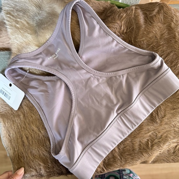 Anine Bing Blair Bra Violet Size Small Sport Racerback Logo Activewear Top NWT - Picture 2 of 3